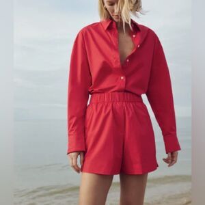 soldout.nyc Cherry Cotton Poplin Everything Shirt & Short Set | M/L